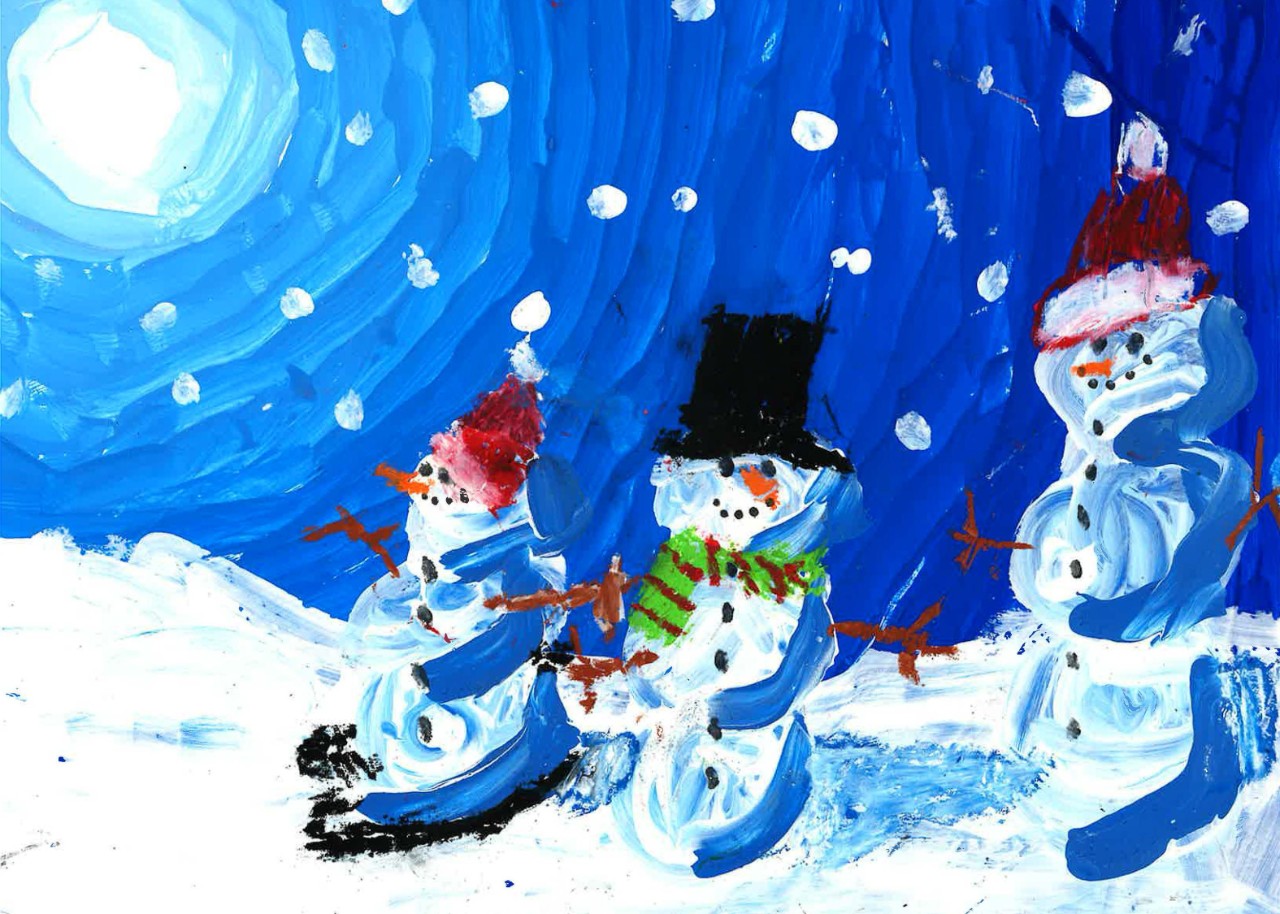 "Cocoa with friends"  by Riley, age 6