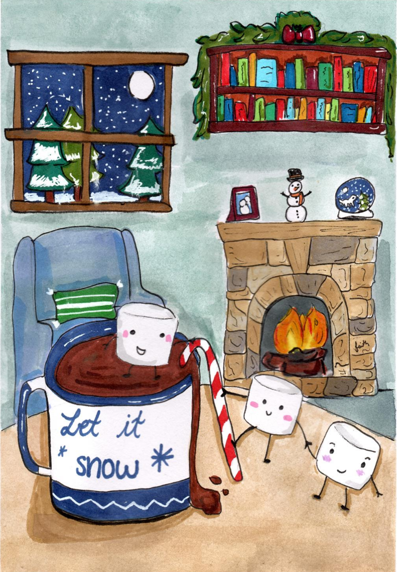 "Winter Gnomes"  by Jackson, age 13