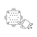 AI system with a robotic arm representing intelligent automation.